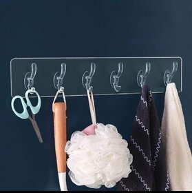 6 PCS self Adhesive Wall Hooks Bathroom Kitchen Office Outdoors, Hanging Coat Cloth Towel Key Decorations