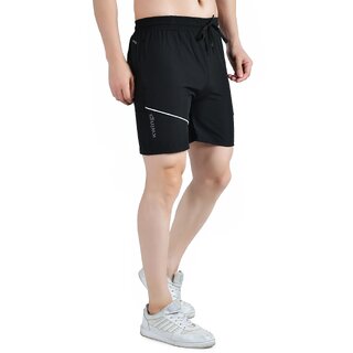 Trendy Men Kwings Men's Running & Gym Shorts - Piping Design Lycra Blend with 2 Zipper Pockets f