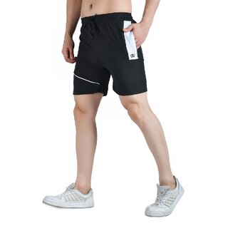 Trendy Men Kwings Men's Running & Gym Shorts - Piping Design Lycra Blend with 2 Zipper Pockets f