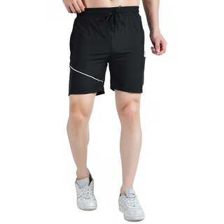                       Kwings Men's Running & Gym Shorts - Piping Design Lycra Blend with 2 Zipper Pockets for Maximum Comfort                                              