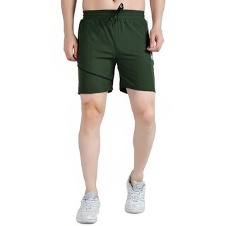                       Kwings Men's Running & Gym Shorts - Piping Design Lycra Blend with 2 Zipper Pockets for Maximum Comfort                                              
