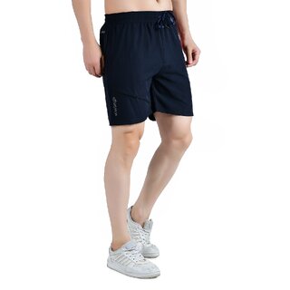 Stylish Men Kwings Men's Running & Gym Shorts - Piping Design Lycra Blend with 2 Zipper Pockets 