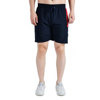                       Kwings Men's Running & Gym Shorts - Piping Design Lycra Blend with 2 Zipper Pockets for Maximum Comfort                                              