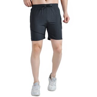                       Kwings Men's Running & Gym Shorts - Piping Design Lycra Blend with 2 Zipper Pockets for Maximum Comfort                                              