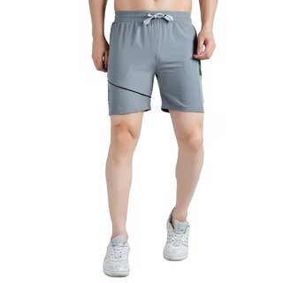                       Kwings Men's Running  Gym Shorts - Piping Design Lycra Blend with 2 Zipper Pockets for Maximum Comfort                                              