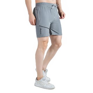 Latest Men Kwings Men's Running  Gym Shorts - Piping Design Lycra Blend with 2 Zipper Pockets fo