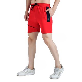 Trendy Men Kwings Men's Running & Gym Shorts - Piping Design Lycra Blend with 2 Zipper Pockets f