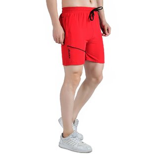 Trendy Men Kwings Men's Running & Gym Shorts - Piping Design Lycra Blend with 2 Zipper Pockets f