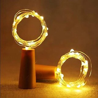                       S4 20 LED Wine Bottle Cork Copper Wire String Lights 2M/7.2FT Battery Operated (Warm White)                                              
