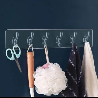 6 PCS self Adhesive Wall Hooks Bathroom Kitchen Office Outdoors, Hanging Coat Cloth Towel Key Decorations