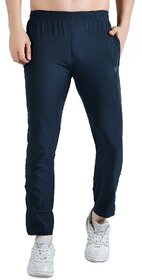 Kwings Soft NS Lycra Track Pant for Men - Comfortable Straight Fit Joggers with Secure Side Zipper Pockets Dark Grey M