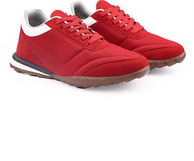 Hakkel Stylish Casual Red Sneakers for Men - Comfortable and Trendy Footwear for Everyday Use