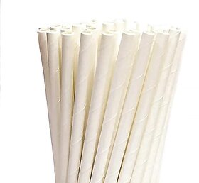 Straws for Drinking Juice  Disposable Paper Straw (150 Straws - White - 6mm Wide)