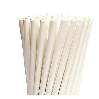 Straws for Drinking Juice  Disposable Paper Straw (150 Straws - White - 6mm Wide)