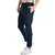 Kwings Soft NS Lycra Track Pant for Men - Comfortable Straight Fit Joggers with Secure Side Zipper Pockets Dark Grey M
