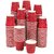 Paper Coffee Cups,Disposable Red Coffee Cups, Insulated Ripple Paper Hot Coffee Cups for Coffee Tea Hot Chocolate (200 ml, Pc) (50)