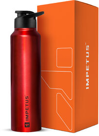 IMPETUS Water Sipper Stainless Steel Bottle 1 Litre for School, Gym, Leakproof