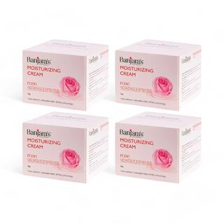                       Banjaras Rose Moisturizing Cream - 50g (Pack Of 4)                                              