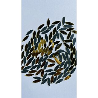                       MIRROR GLASS WORLDWIDE Fancy Shape Golden Mirror Glass Beads for Art and Craft, Embroidery Works and Lippan Art. 516mm                                              