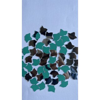                       MIRROR GLASS WORLDWIDE Fancy Leaf Shape Mirrors  16x19 mm  225 Pieces  100 gm  Ideal for Lippan Art, Fabric Crafting                                              