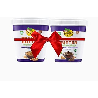                       Dr. P Nut smooth jaggery  crunchy jaggery 227GM Pack of 2  High in Protein  Vegan  Cholesterol Free  No Hydrogenated Oil  NO Trans-Fat  No refined sugar  No artificial ingredients  Non GMO (227gm natural crunchy chocolate smooth jaggery)                                              