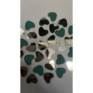                       MIRROR GLASS WORLDWIDE Fancy Silver Heart Shape for Lippan Art and Art Craft Work 15  17 MM 225 Piece 100GM                                              