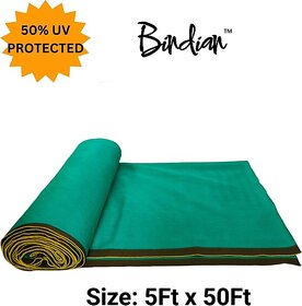Shade Net 5x50 feet green net 50% UV Block Multipurpose for Garden/Balcony Portable Green House (Green)
