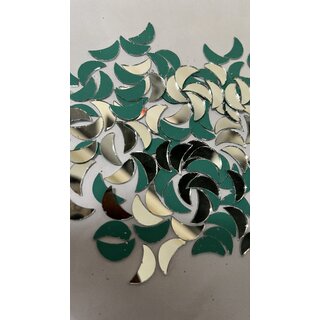                       MIRROR GLASS WORLDWIDE Fancy Shape Silver Mirror Glass Beads for Art and Craft, Embroidery Works and Lippan Art. 16  9m                                              