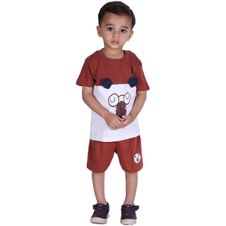 Kid Kupboard Cotton Baby Boys T-Shirt and Short Set, Multicolor, Half-Sleeves, 4-5 Years KIDS7528 Kid Kupboard Cotton Baby Boys T-Shirt and Short Set, Multicolor, Half-Sleeves, 4-5 Years KIDS7528