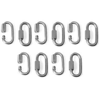                       MCS Carabiner Locking Carabiner (Silver) (Pack of 10)                                              
