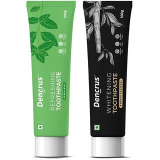DENCRUS Charcoal Mint Toothpaste Combo 100gms Each Fluoride-Free Toothpaste for Sensitive Teeth DENCRUS Charcoal Mint Toothpaste Combo 100gms Each Fluoride-Free Toothpaste for Sensitive Teeth