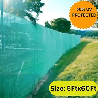 Shade Net 5x60 feet green net 50% UV Block Multipurpose for Garden/Balcony Portable Green House (Green)