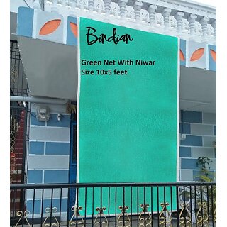 10x5 Green net with niwar 75% UV Block Multipurpose for Garden/Balcony