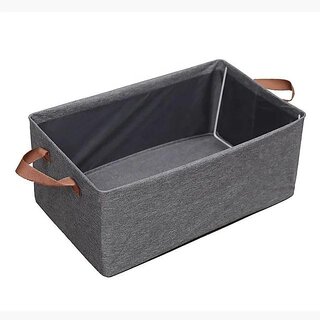 Fabric Storage Bins, 25L Foldable Storage Cubes with Steel Frame Support, Foldable Wardrobe Storage Box Pocket, Dark Gray Fabric Storage Bins, 25L Foldable Storage Cubes with Steel Frame Support, Foldable Wardrobe Storage Box Pocket, Dark Gray