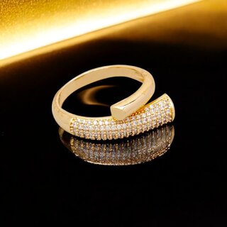                       18K Gold-Plated Openable Adjustable Finger Rings Elegant Trendy Design Ring                                              