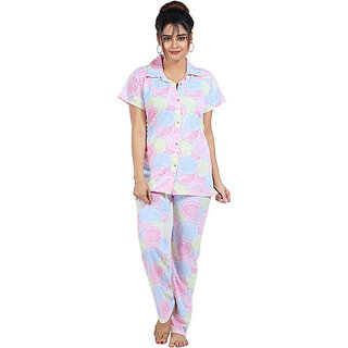 Brahmani Women Night Suit Set Multicolor Printed