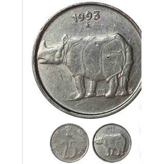 twenty five paise 1993 hydrabad mint rare coin twenty five paise 1993 hydrabad mint rare coin