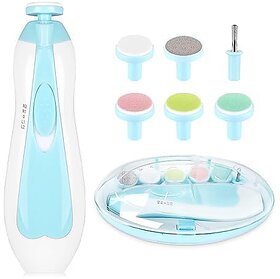Baby Nail Trimmer Electric Nail Drill, Safe Baby Nail File,Baby Nail Clippers with Light &6 Grinding Pads Polishing Shape Tools for Newborn Toddler or Adults Toes and Fingernails, Kids Nail Care, Polish Trim