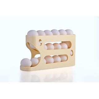 Rolling Egg lemon Dispenser For 18-24 Eggs, Space-Saving And Durable Storage Solution With Gravity three Layer Plastic Rolling Egg lemon Dispenser For 18-24 Eggs, Space-Saving And Durable Storage Solution With Gravity three Layer Plastic
