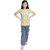 Kid Kupboard Cotton Girls T-Shirt, Yellow, Half-Sleeves, 10-11 Years KIDS7599