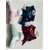 Decorative Hair Clips with Satin Bow and Plush Bunny Design Navy Blue and Burgundy 2-Piece Set