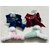 Decorative Hair Clips with Satin Bow and Plush Bunny Design Navy Blue and Burgundy 2-Piece Set