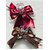 Satin Hair Bow Clips Large Size Red and Brown Pack of 2