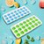 21 Cavity Pop Up Ice Cube Trays for Freezer with Lid with Easy Release Flexible Silicone Bottom Multicolor Silicone Ice