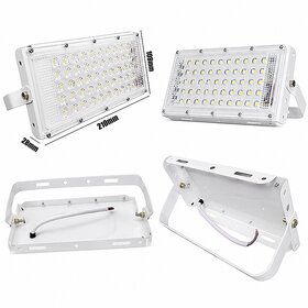 (Pack of 1) Morex 50W Aluminium LED Flood Light  Ultra Thin Slim IP65 Waterproof Outdoor Brick & Garden White