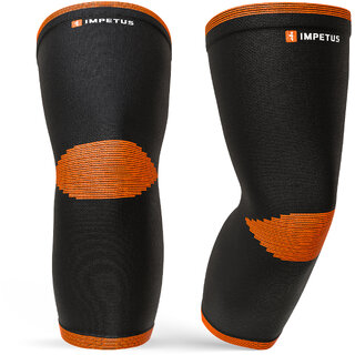 IMPETUS knee caps for women for pain relief, knee support for men gym (Black-Orange, Size - XL) IMPETUS knee caps for women for pain relief, knee support for men gym (Black-Orange, Size - XL)
