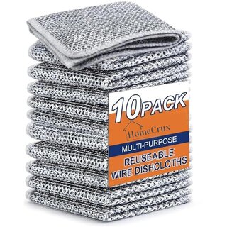                       pack of 10 Non scratch Dish wash coths for kitchen, Metal wire cleaning cloth                                              