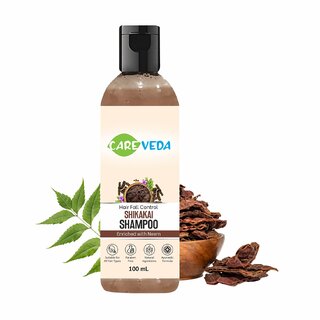 CareVeda Hair-Fall Control Shikakai Shampoo, Enriched with Neem, Ayurvedic Forumula, Suitable For All Hair Types, 100 ml CareVeda Hair-Fall Control Shikakai Shampoo, Enriched with Neem, Ayurvedic Forumula, Suitable For All Hair Types, 100 ml