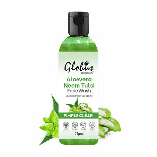 Globus Remedies Aloe vera Neem Tulsi Enriched With Glycerin Oil Control Formula, 75gm Globus Remedies Aloe vera Neem Tulsi Enriched With Glycerin Oil Control Formula, 75gm