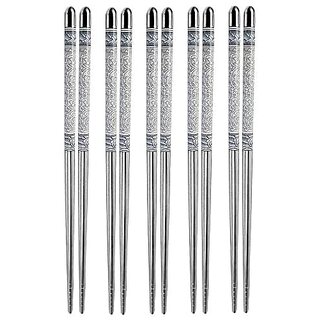 5 Pairs Reusable Metal Stainless Steel Chopsticks Dishwasher Safe Lightweight Easy to Use Metal Chop Stick Utensils 5 Pairs Reusable Metal Stainless Steel Chopsticks Dishwasher Safe Lightweight Easy to Use Metal Chop Stick Utensils